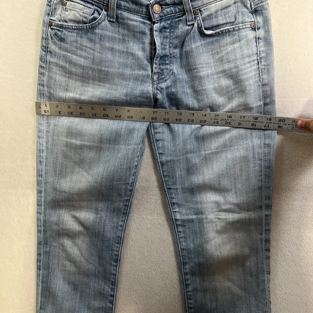 7 Seven For All Mankind Jeans Women 27 Blue Josefina Skinny Boyfriend Button Fly